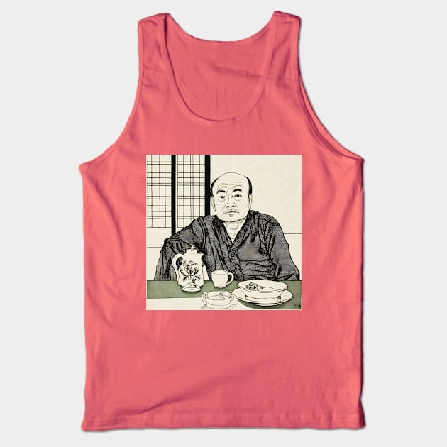 Asian man eating and drinking illustration Tank Top by KOTYA